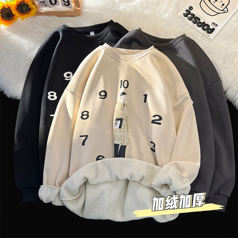 抖音供货、重磅加绒加厚卫衣秋圆领宽松D223A-DY-WY2212-P45,男装卫衣,电商019-1