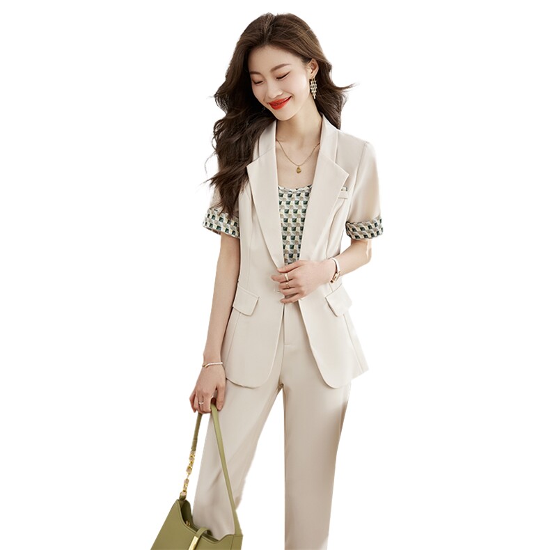西装三件套女2025春夏新款时尚休闲修身正装显瘦职业套装,女装套装/套裙,采品优优
