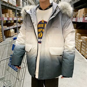 渐变羽绒服男短款2019冬季新款外套潮牌DS620T图片