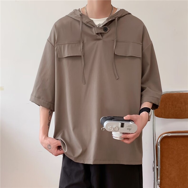 夏季新款衬衫潮流慵懒男方领衬衫P35,男装衬衫,星座1116-2
