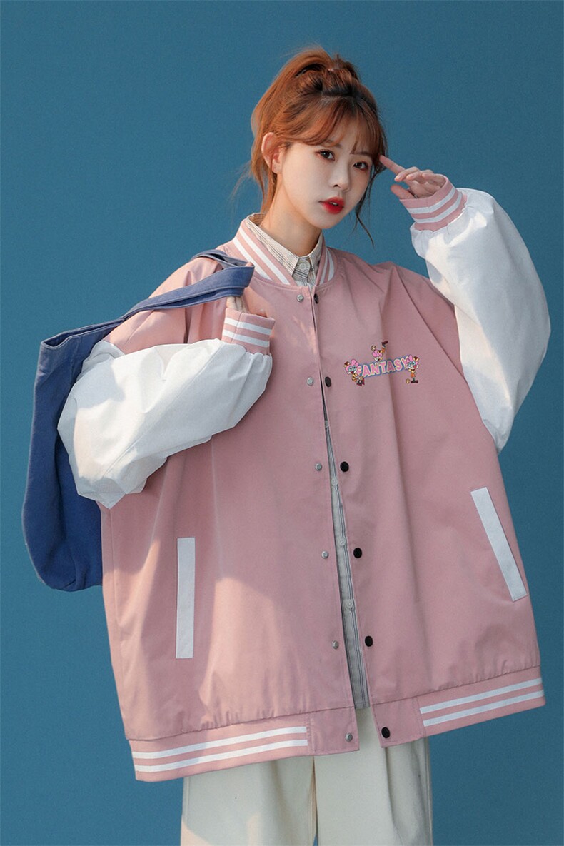 中性风2023秋季新品港风ins潮牌字母印花棒球服G8023-p65控88,男装夹克,A247A