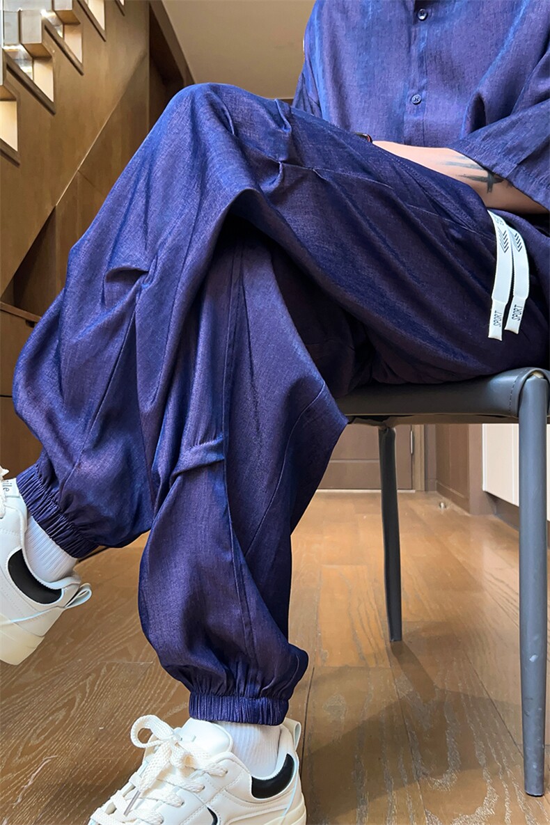 量大优供视频束脚冰丝长裤M-5XL特P30控68CK32,男装休闲裤,电商B325