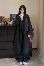 秋冬氛围感男女情侣风衣外套韩版中长款大衣FY3655-特P88加棉P108，男装风衣，电商B295