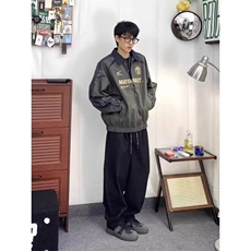 2025新款拼接刺绣夹克男秋季宽松外套男生休闲运动上衣服，男装夹克，星座506A