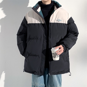 冬季新款宽松面包服美式复古立领棉服男撞色棉衣外套MY9060-P100图片
