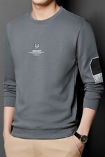 中青年男士圆领卫衣2023春季新款宽松长袖休闲运动印花上衣服外套,男装卫衣,电商B212（原钱塘6029）