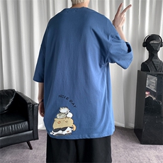 DX17090-P20纯棉短袖t恤男大码半袖打底衫宽松体恤衫港风，男装T恤，电商A040