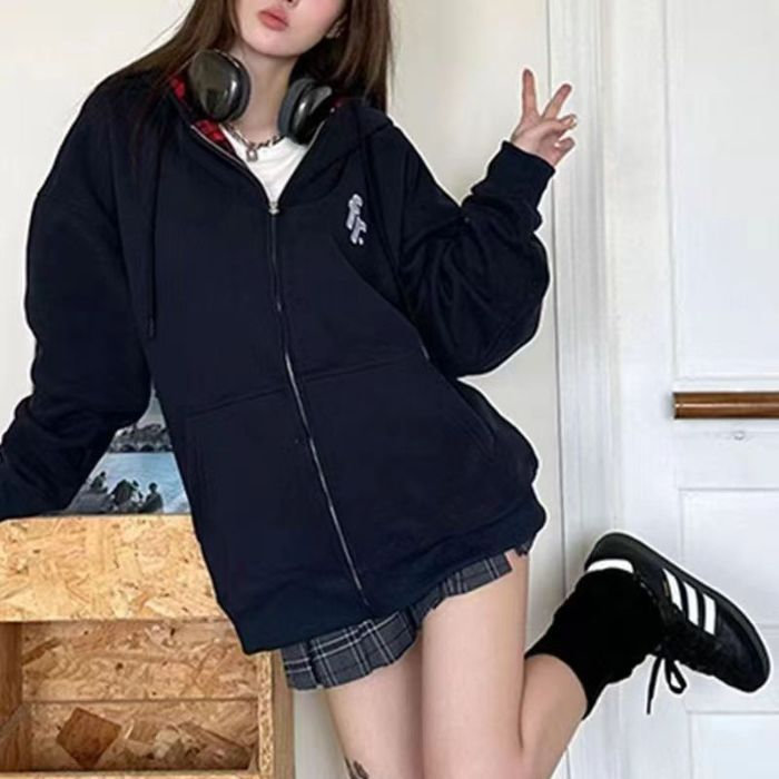5257-P50原版做工#刺绣食毛华棉复合连帽卫衣薄款/加绒,女装卫衣/绒衫,星座617A-2