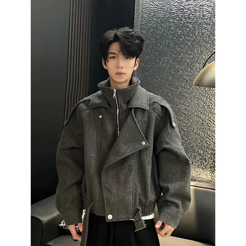 706-1-MN2311-P108现货冬季男士短款夹棉毛呢外套气质加厚外套,女装短外套,星座706-1