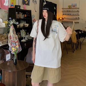 万针全刺绣解构设计260克重磅双纱纯棉高品质美式高街短袖T恤特35图片