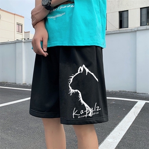 夏季2025新款卡通短裤潮流微弹免烫休闲裤男女 XZ201-2 K33  P25图片