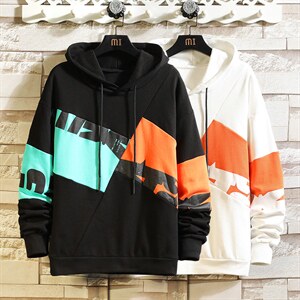 现货7XL-M慵懒风卫衣男2023春季新款潮长袖休闲撞色长袖上衣控88，男装卫衣，钱塘717(原712)