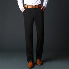 秋冬休闲裤男高弹力加肥加大码男士西裤子弹性修身直筒1608款P65，男装休闲裤，星座802