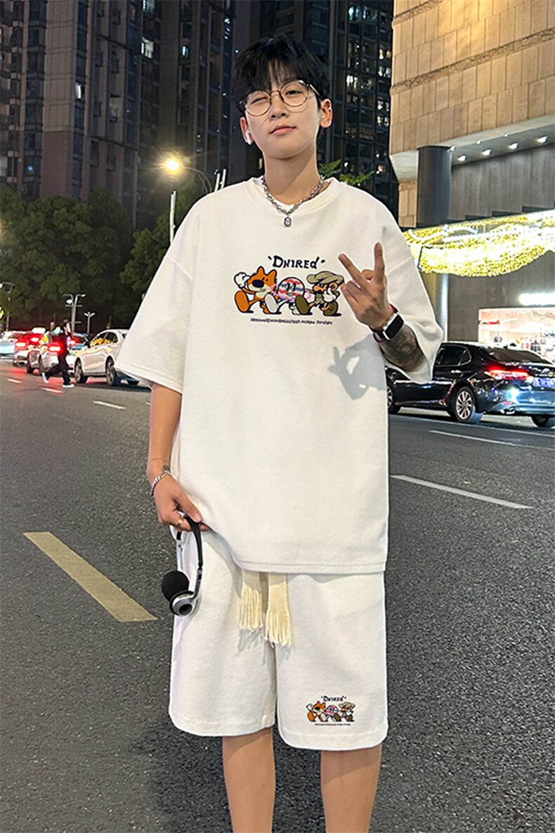 套装！华夫格套装短袖T恤短裤男TZ245-特P38,男装牛仔裤,电商B367
