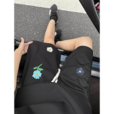 B221美式ins高街刺绣小花休闲短裤五分裤LK25544-特P25控58.8，男装休闲裤，电商B221