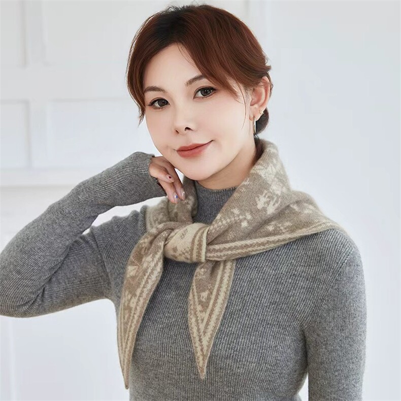秋季新款针织围巾时尚百搭休闲风,饰品围巾,初婷羊绒