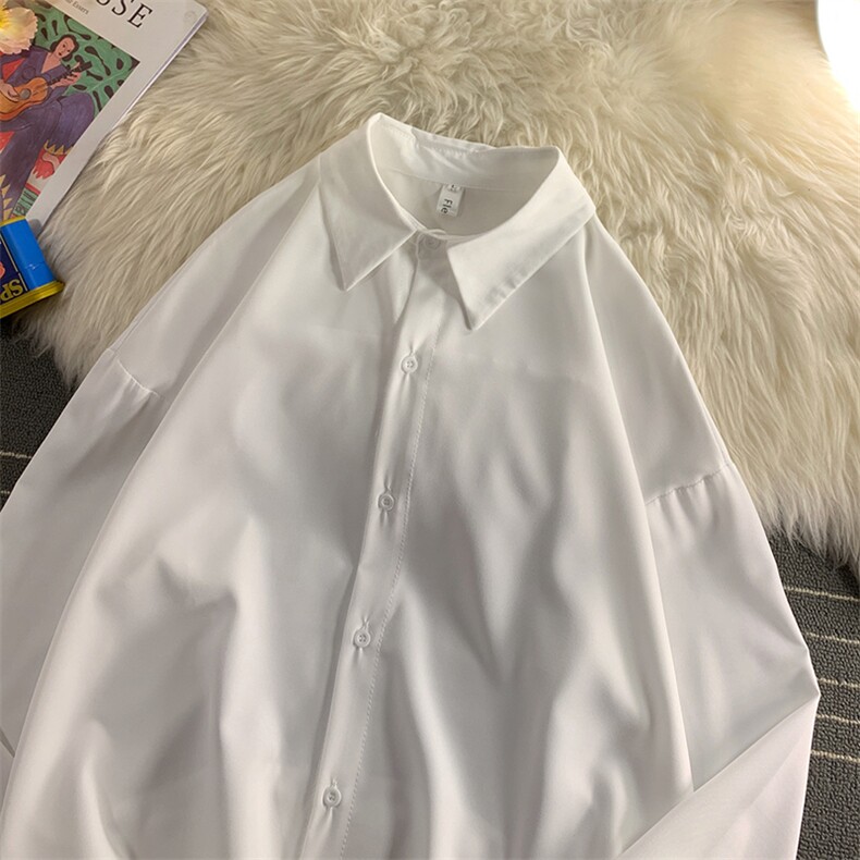 现货港风宽松纯色长袖衬衫男KD137-P40,男装衬衫,电商D312-1