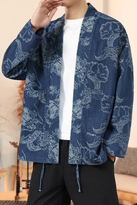 24秋装 新中式牛仔道袍龙纹唐装日系风外套潮汉服 H335/P110图片