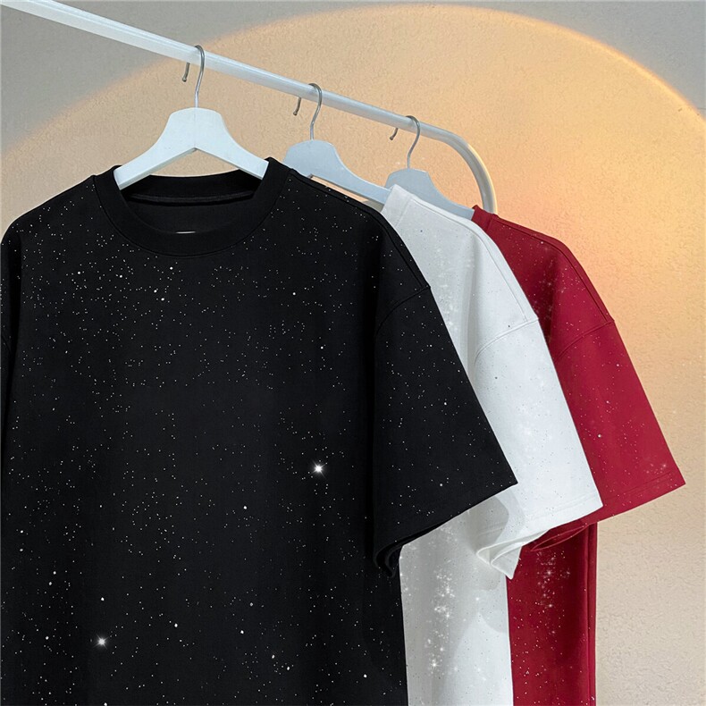 2025夏季新款高品质满天星亮片短袖光板MT900-特P20,男装T恤,星座508（原C305）