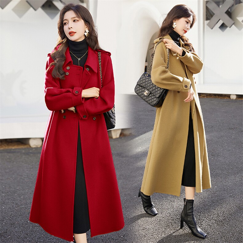 【现货闪电发】纯手工制作！~双面羊毛大衣【约会圣诞新年】，女装双面呢大衣，半夏