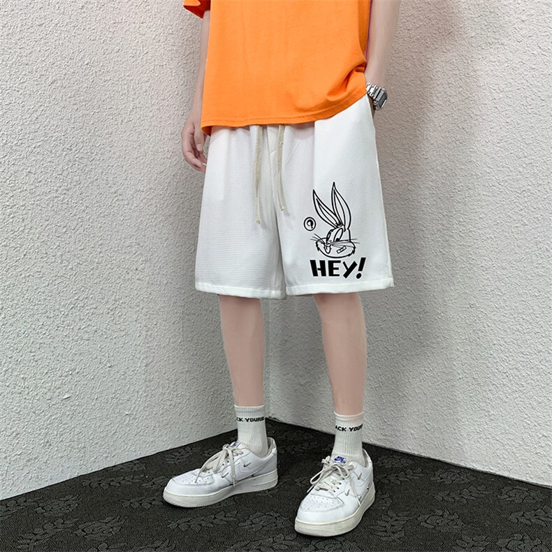 HD74179-P22华夫格短裤男大码宽松五分裤男直筒中裤,男装休闲裤,电商A040
