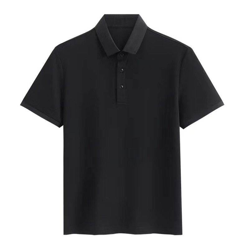 纯色薄款Polo衫夏季棉黑polo衫男款半袖春夏通勤风男士运动时尚，男装Polo衫，德尔信羊绒