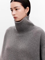 女士秋冬纯毛王菲同款宽松高领羊毛衫，女装羊毛衫，洁纯羊绒