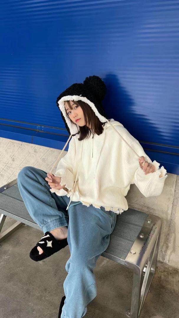 冬季新款帽衫毛衣，女装针织衫/毛衣，HV7ING