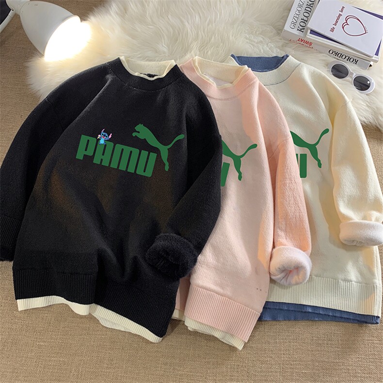 控78假两件毛衣男大码加绒针织衫男毛线衣M80227-P55加绒P70,男装针织衫/毛衣,电商A040