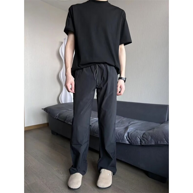 秋季2026新款弯刀裤凉感西裤宽松微喇速干休闲长裤男K6603-P39,男装西裤,星座412-3