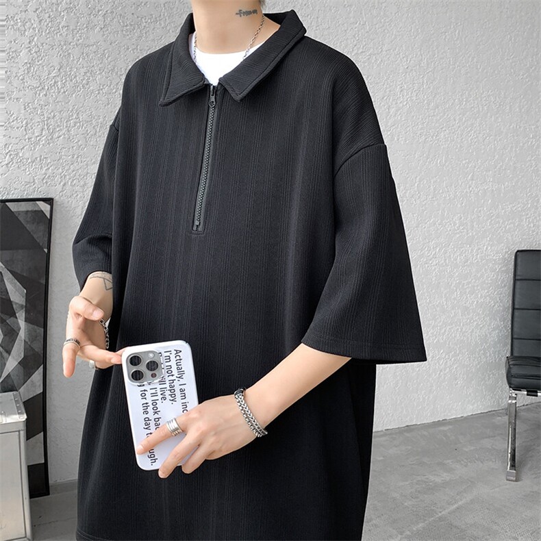 现货T1004-P30特 控58 大码夏季冰爽提花POLO领短袖T恤图片