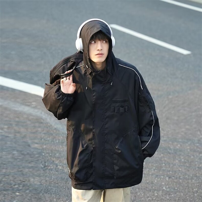 夹克外套男款户外防水春秋潮牌情侣冲锋衣潮流登山服W5220-P66,男装夹克,星座412-3