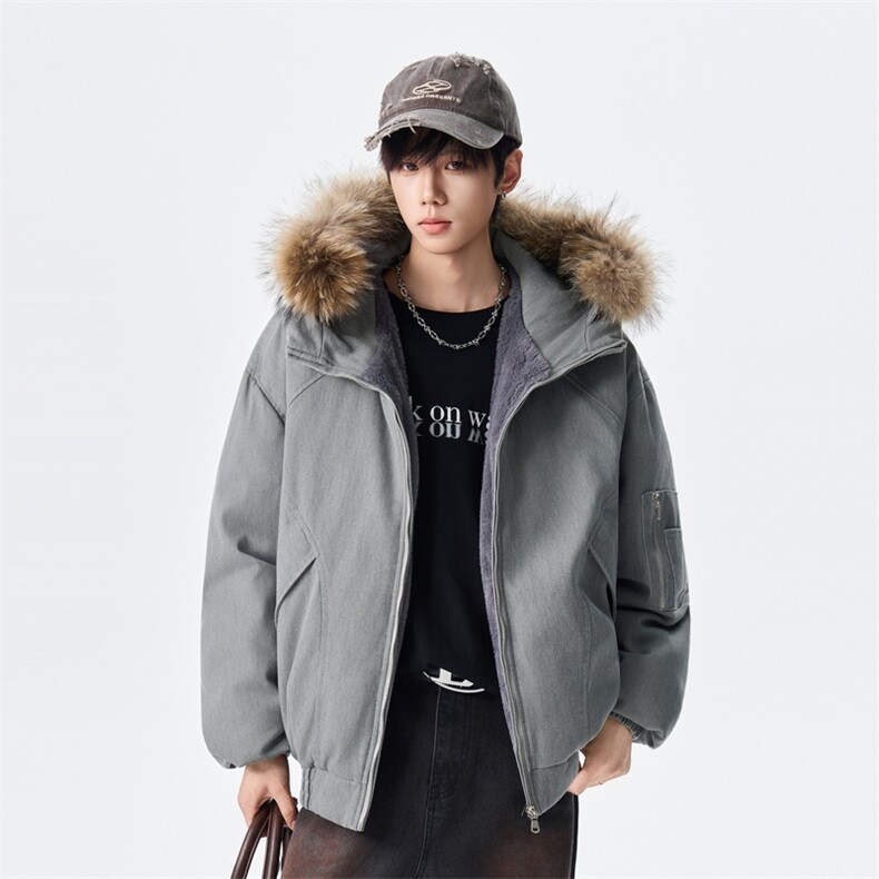 男女款加绒加厚保暖羽绒服冬季复古座山雕外套XZ309Y95721P278,男装羽绒服,星座309（原A406）