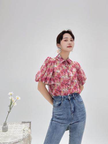 时尚洋气百搭泡泡袖上衣，女装，炅缇恩