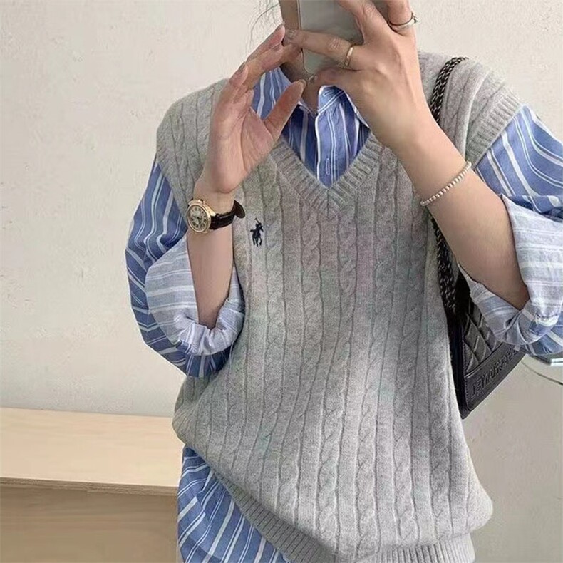 小马背心2024年秋季时尚气质无袖百搭套头马甲,女装马甲,萱芳婷羊绒