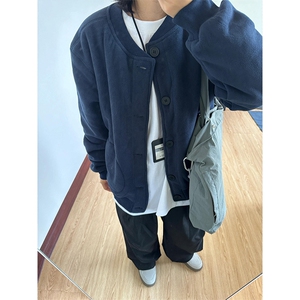 高品 高密加绒加厚情侣保暖棒球领摇粒绒夹克外套男女 A1303-P78图片