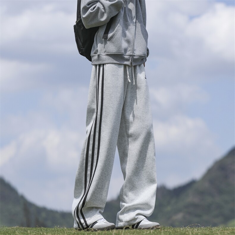 美式潮卫裤男春秋季新款三条杠休闲裤宽松直筒运动长裤K7901-P35,男装休闲裤,星座505-3