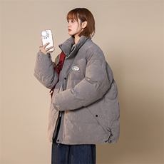 中性2024冬装新款灯芯绒宽松棉衣港风男情侣棉服外套，男装棉衣，电商A409-1