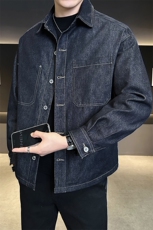 现货标50白鸭绒牛仔面料宽松板男装羽绒服B317-Y666-P185，男装羽绒服，电商B317