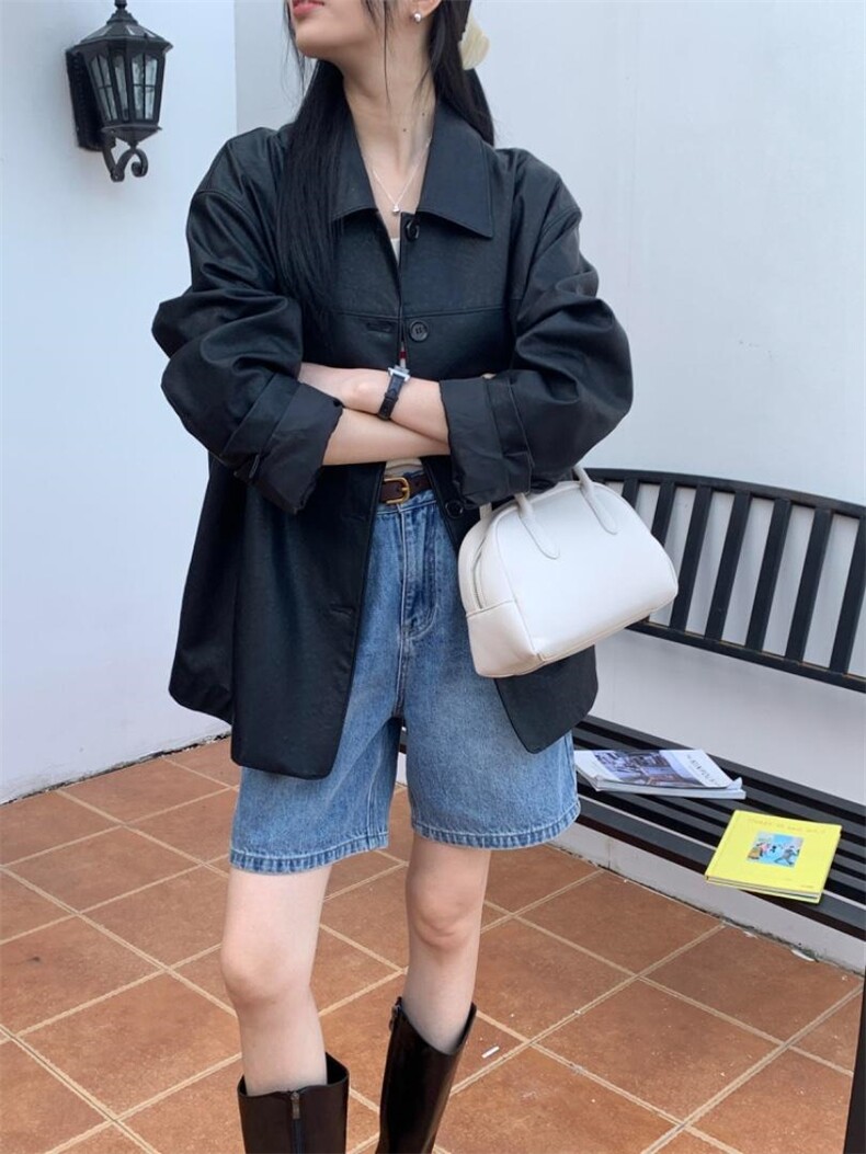 不规则纹路皮衣，女装皮衣，BD