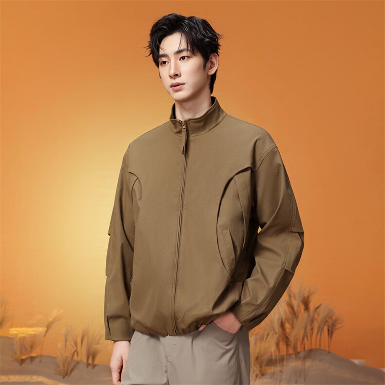 立领拉链夹克春季宽松休闲简约百搭设计感外套 XZ309 JK8636 P85图片