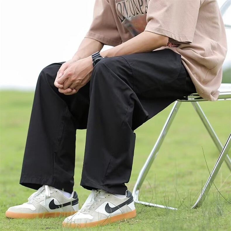 日系复古工装裤男夏季薄款宽松阔腿直筒休闲九分裤子K590-P40,男装休闲裤,星座1109-3