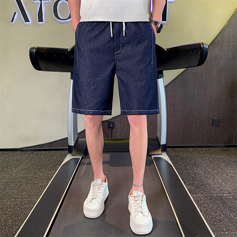 牛仔短裤男夏季潮牌休闲纯色帅气宽松五分裤A313-1-NZ6810-P48,男装牛仔裤,电商A313-1