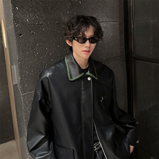 秋冬新款大贴袋PU皮衣设计款潮男外套A071-6603-P118，男装皮衣，电商A071