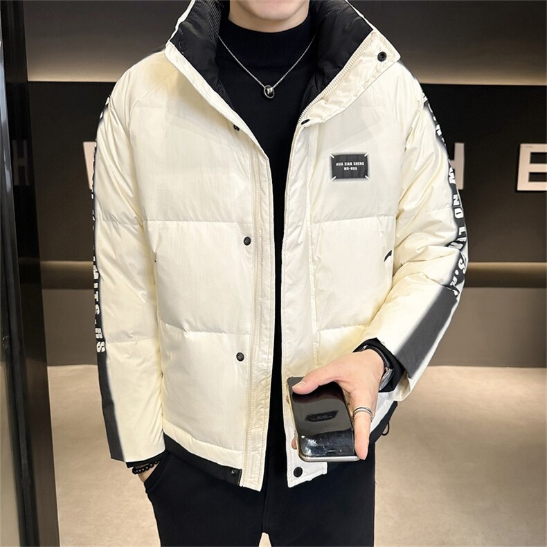 2025冬季新标90白鸭绒高品质店主风拼色立领羽绒服男23818-P280,男装羽绒服,电商A413