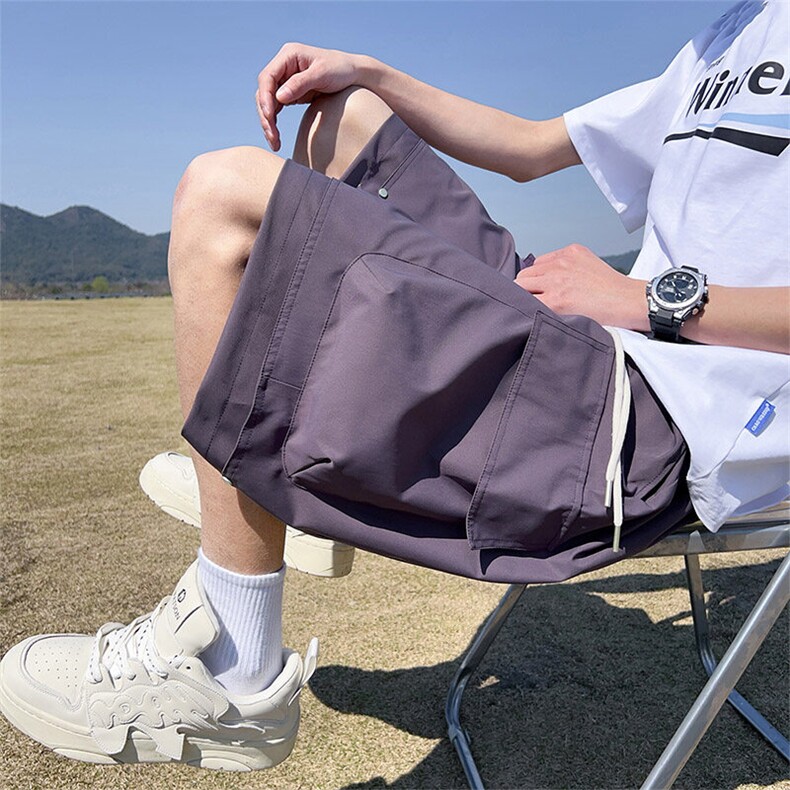 M-8XL夏季宽松大码冰感工装短裤五分裤XZ109-K2366-TP38,男装牛仔裤,星座109