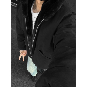 棉帆布材质连帽棉衣座山雕A177-MY007-P95图片