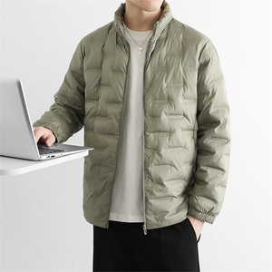潮牌立领羽绒服男士2025冬季加厚保暖面包服休闲短款外套男装图片