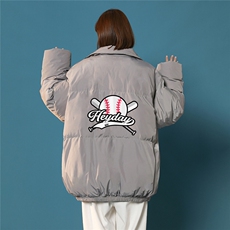 中性风白鸭绒22冬季新品趣味印花抽绳立领羽绒服YR226P195控258，男装羽绒服，A247A