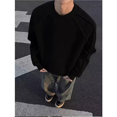 落肩卫衣男款春秋设计感重磅打底衫美式cleanfit长袖潮WB552-P41，男装T恤，星座412-1